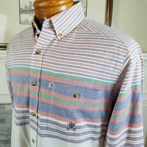 Panhandle Rough Stock Vintage Striped Cowboy Shirt